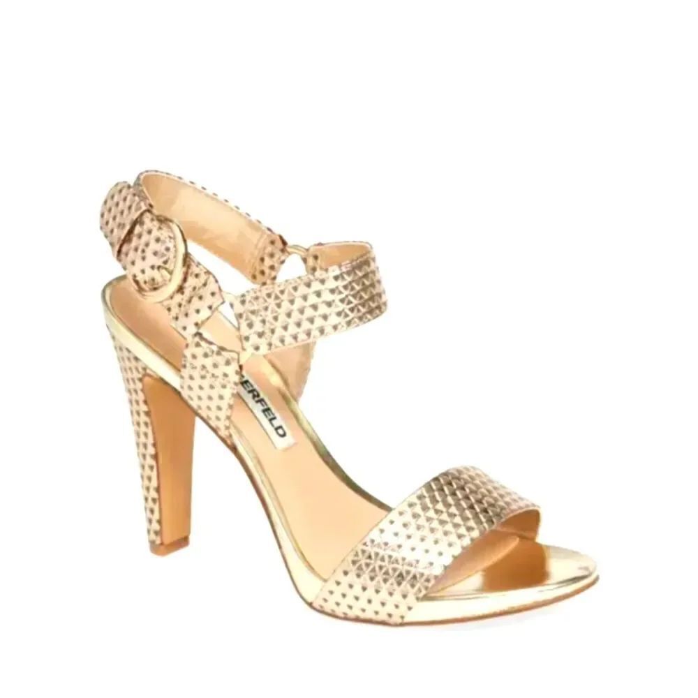 Karl Lagerfeld gold sandals